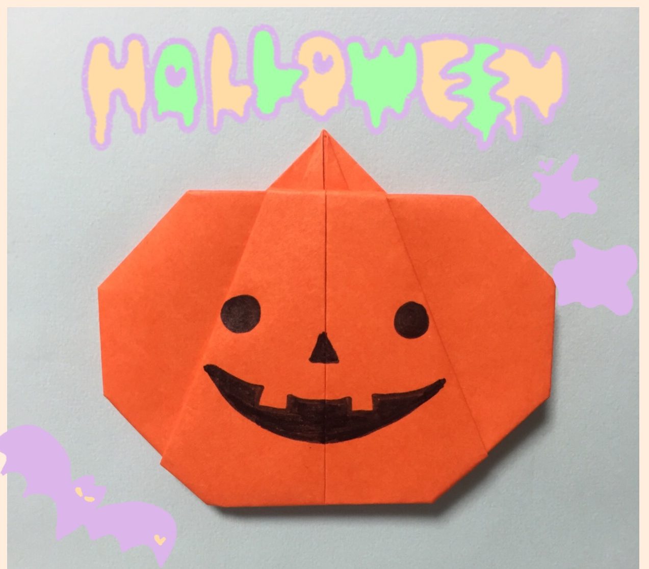 １０月の製作に かぼちゃの折り紙 ハロウィン製作