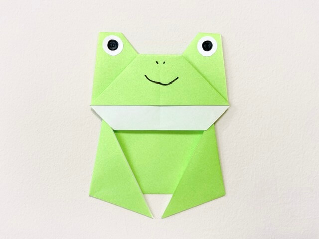 折り紙 カエル ー簡単 ３歳児から一人で折れる平面カエルー