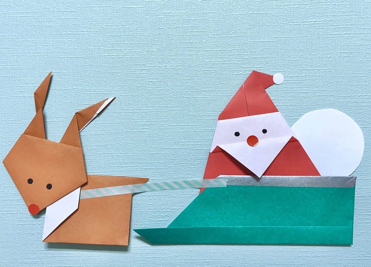 折り紙そりの作り方 簡単 平面ver 3回折るだけ 3歳児